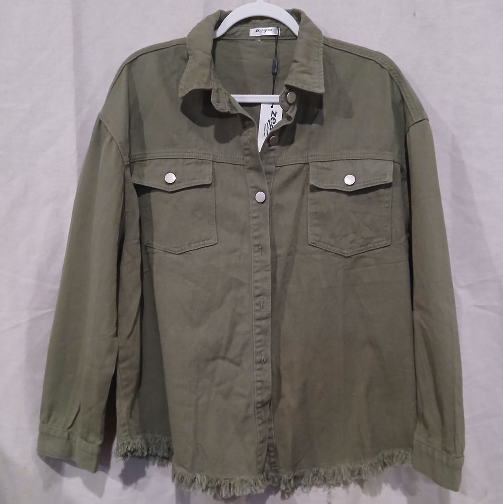 Zeagoo Olive Utility Jacket